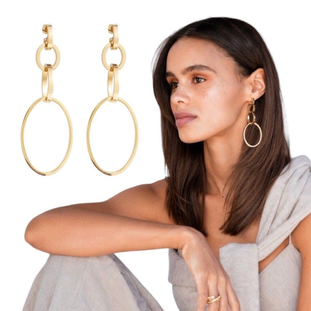 Vita Fede Cassio Gold Earrings Modular Hoops‎ Dust Bag NEW MSRP: $388